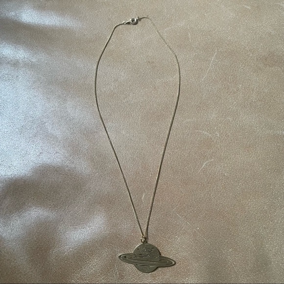 Brass 🪐 Saturn necklace - Picture 4 of 5
